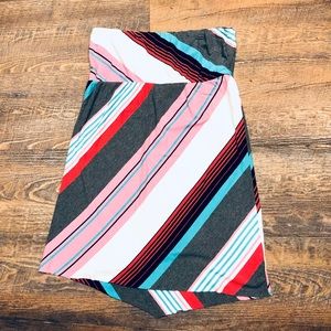ROXY • Striped Strapless Dress Large